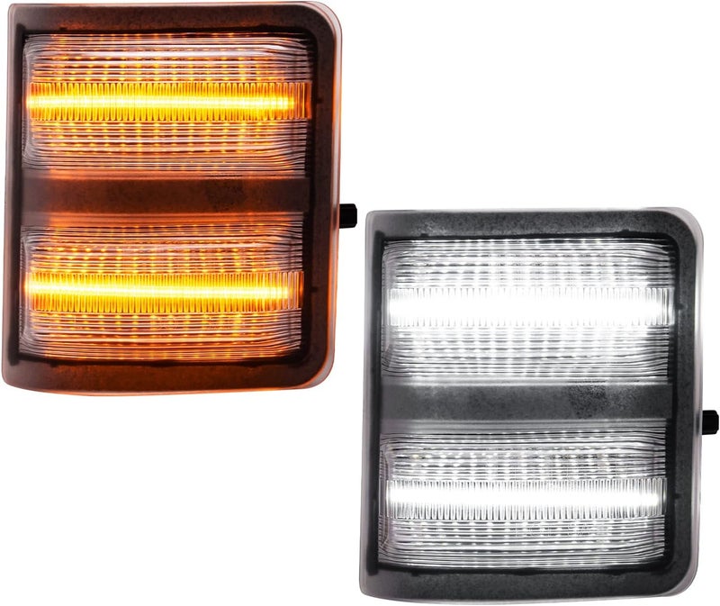 LUDARM LED Tow Mirror Turn Signal Light Compatible with 2008-2016 F250 F350 F450 F550 super duty 2013-2014 F150 Switchback Dynamic Amber Turn Blinker White Driving Parking Light 2PCS Clear Lens - Image 1